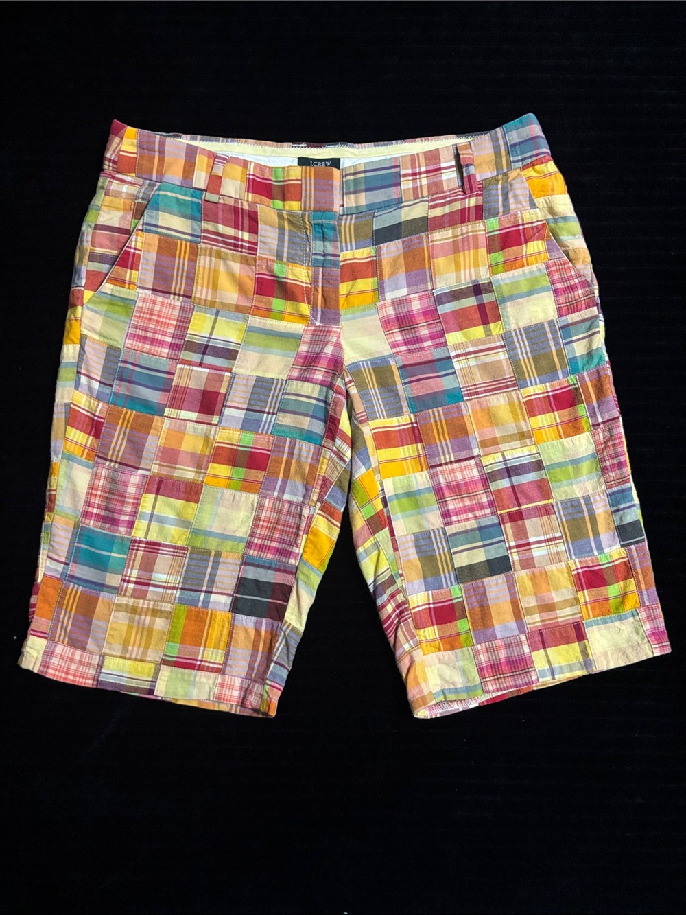 J. Crew Sz 2 Colorful Madras Patchwork Women’s Shorts